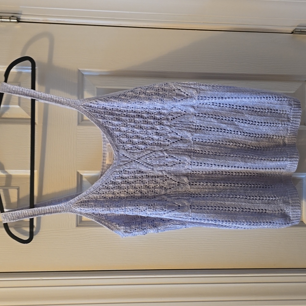 LC LAUREN CONRAD BRAND WOMEN'S PLUS SIZE SUMMER BLUE V-NECK  TANK TOP 0X